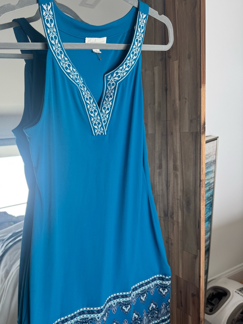 Magnolia Grace Teal Blue Embroidered dress (SMALL)